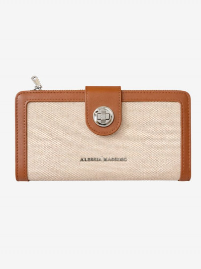 Portefeuille MAUD écru/camel