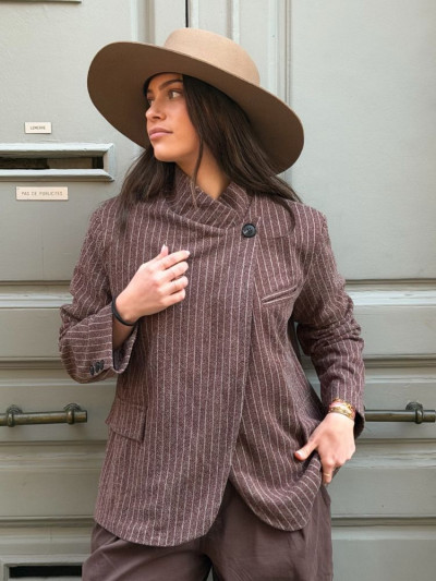 Blazer MADISSON rayé marron