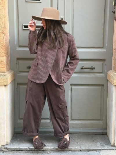 Blazer MADISSON rayé marron 2