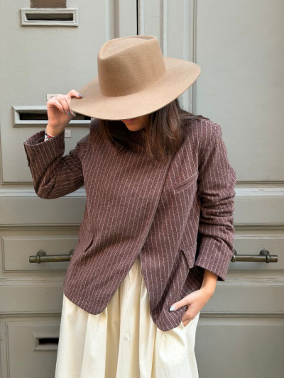 Blazer MADISSON rayé marron