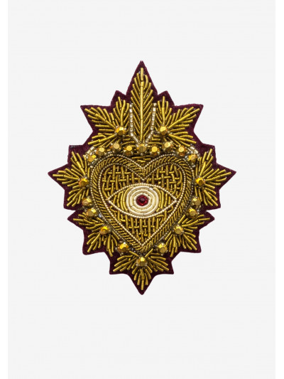 Broche EX-VOTOS bordeaux&or