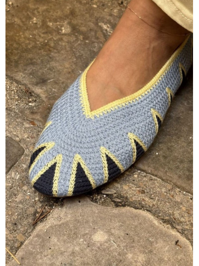 Ballerine VICK bleu & jaune 2