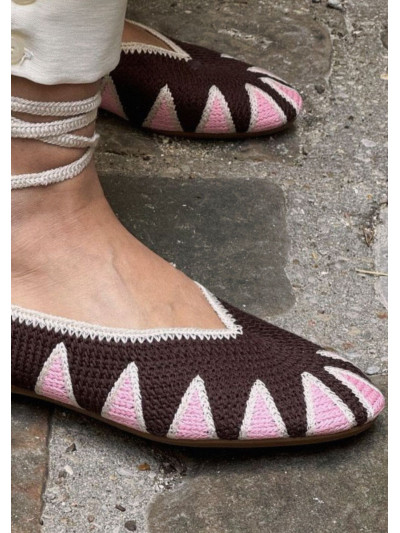 Ballerine VICK marron & rose