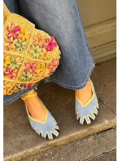 Ballerine VICK bleu & jaune 2