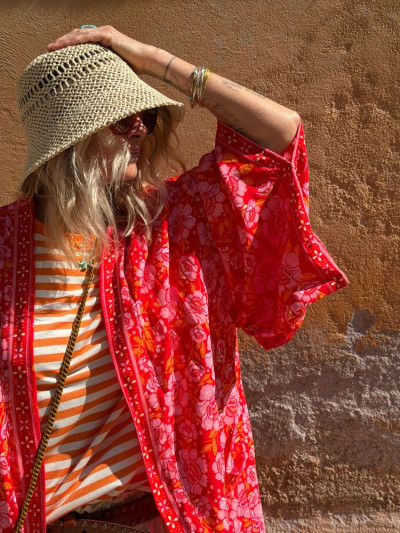 Kimono BILY long rouge 2