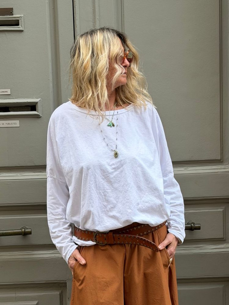 T-shirt NINETTE loose blanc