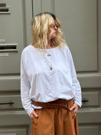 T-shirt NINETTE loose blanc