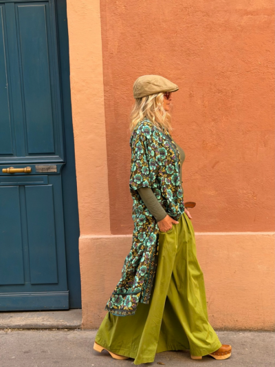 Kimono BILY long turquoise 2