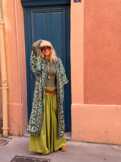 Kimono BILY long turquoise 2