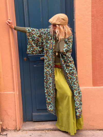 Kimono BILY long turquoise