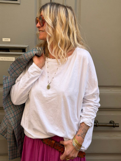 T-shirt NINETTE loose blanc