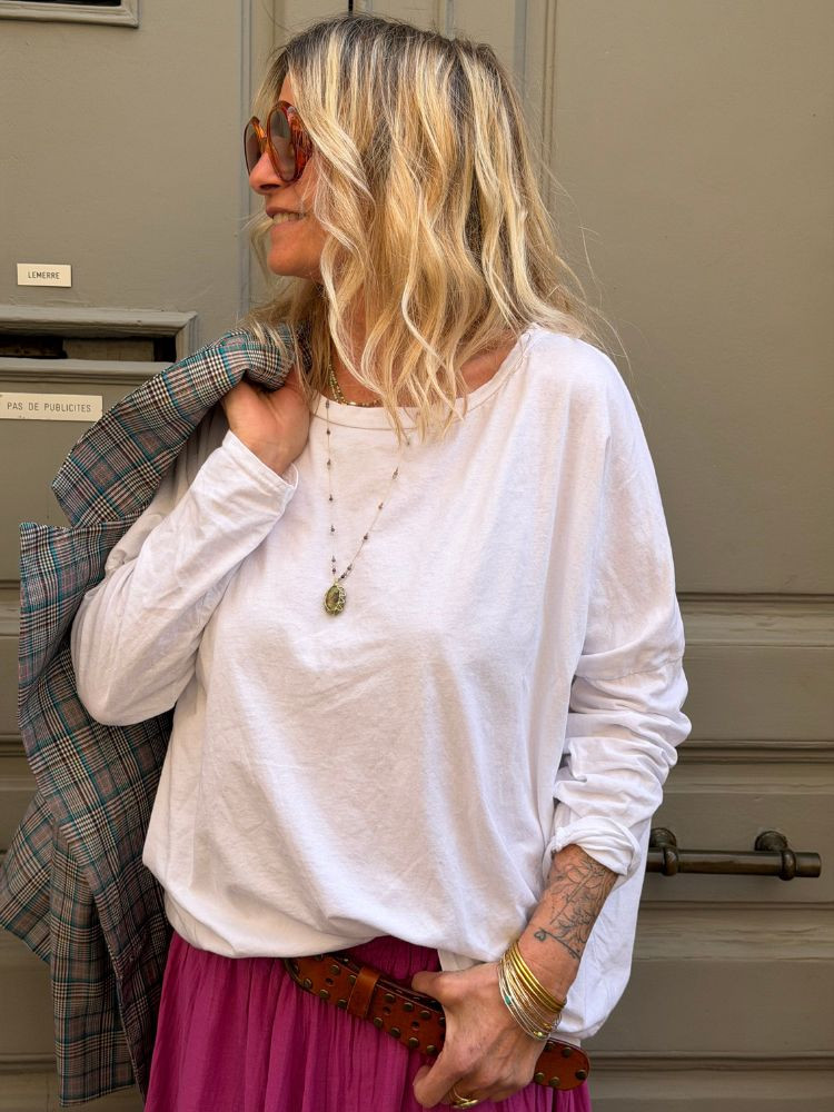 T-shirt NINETTE loose blanc