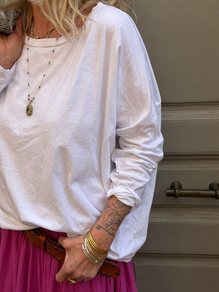 T-shirt NINETTE loose blanc