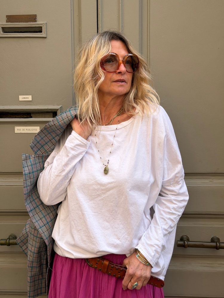 T-shirt NINETTE loose blanc