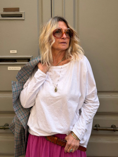 T-shirt NINETTE loose blanc