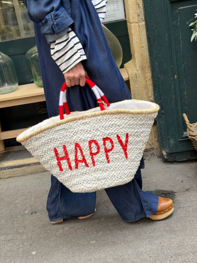 Panier HAPPY blanc