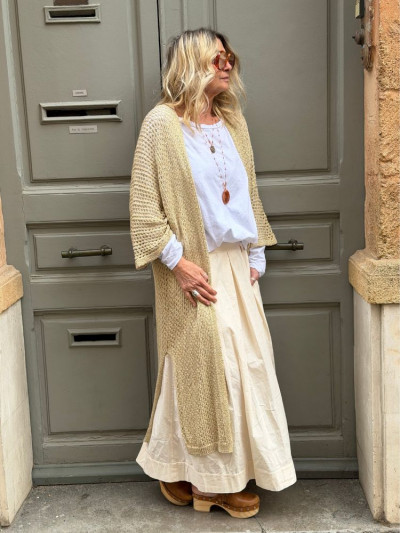 Gilet DAYA long dorée 2