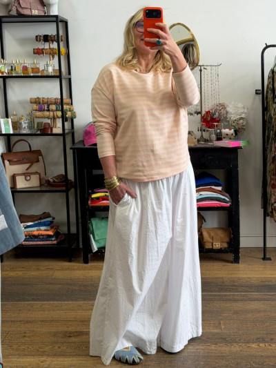 T-shirt LOU marinière rose blush ML