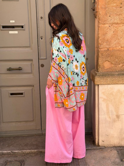 Kimono BIRDA court turquoise