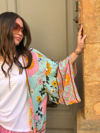 Kimono BIRDA court turquoise