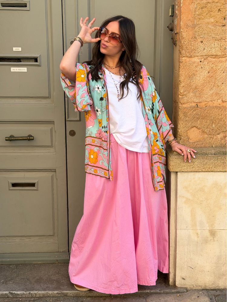 Kimono BIRDA court turquoise