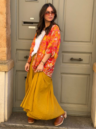 Kimono BIRDA court corail