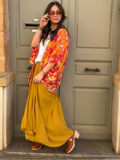 Kimono BIRDA court corail