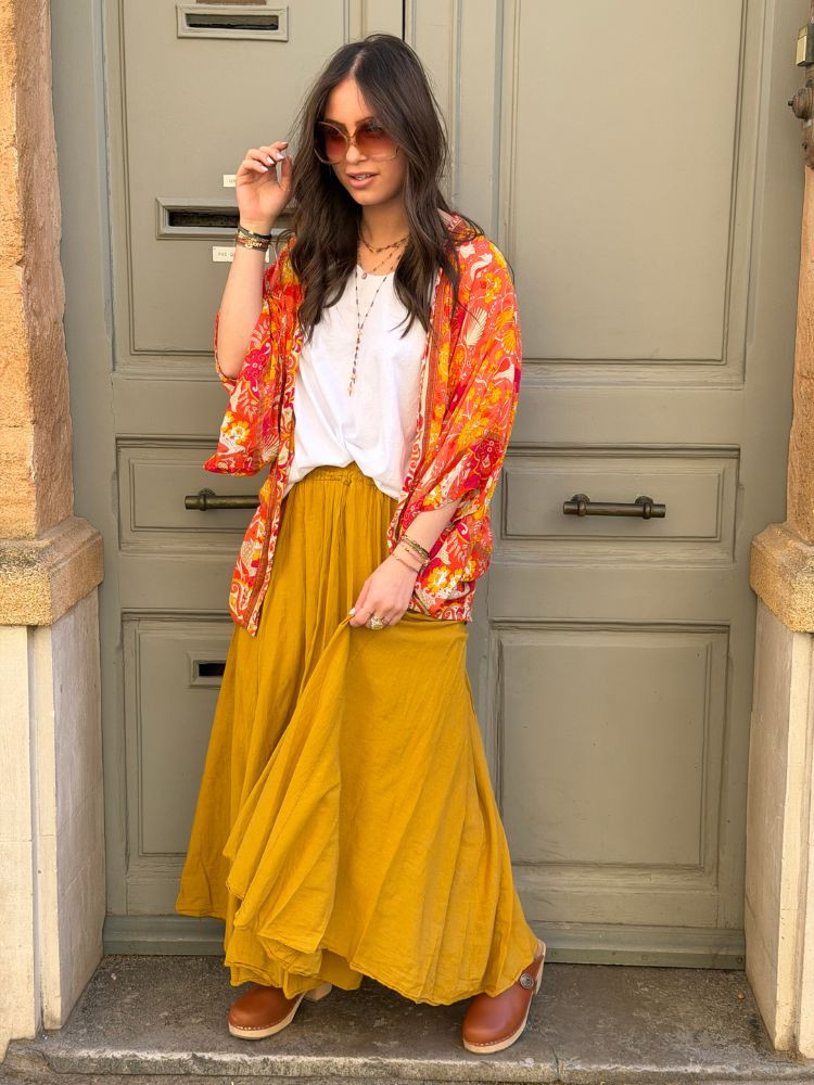 Kimono BIRDA court corail