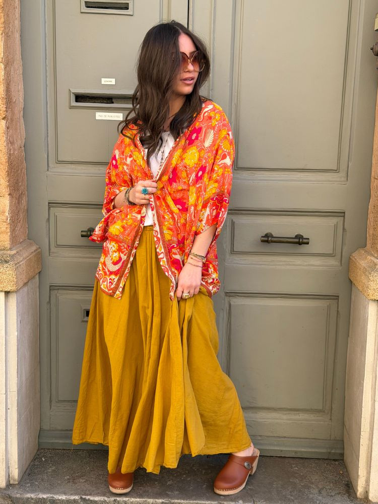 Kimono BIRDA court corail