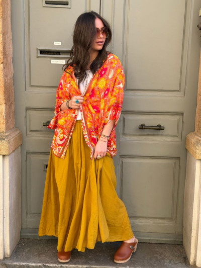 Kimono BIRDA court corail