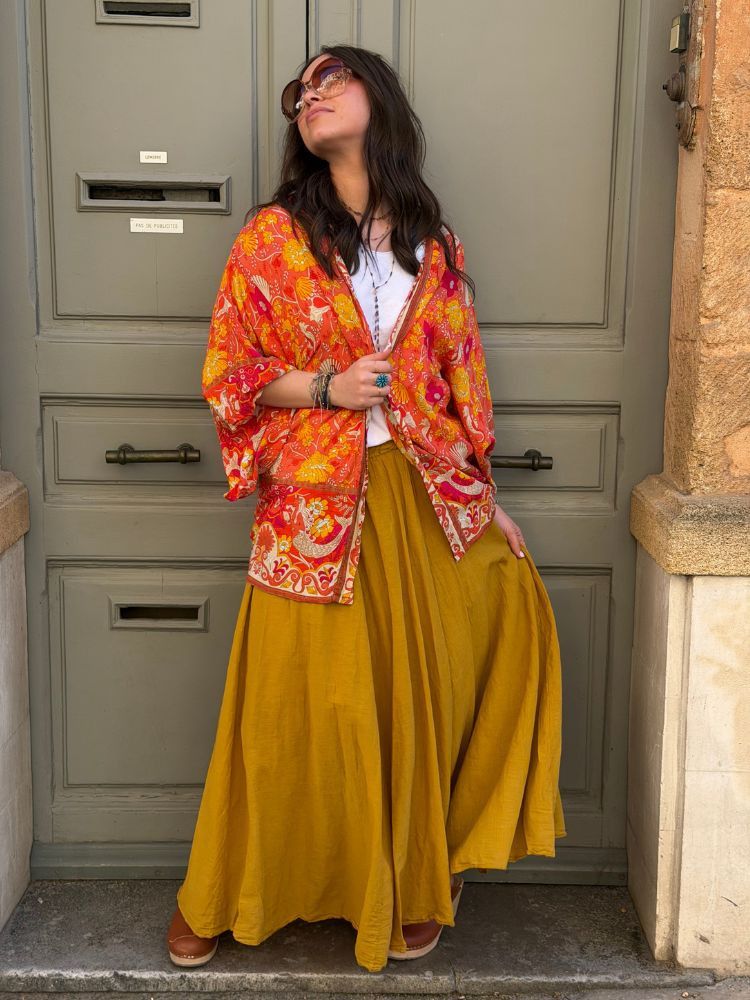 Kimono BIRDA court corail