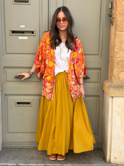 Kimono BIRDA court corail