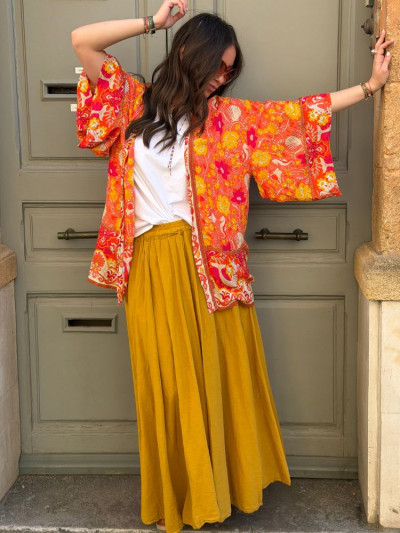 Kimono BIRDA court corail