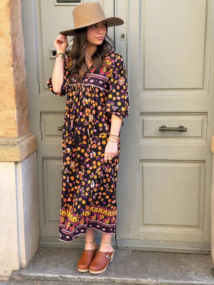 Robe AGATHA noir & violet