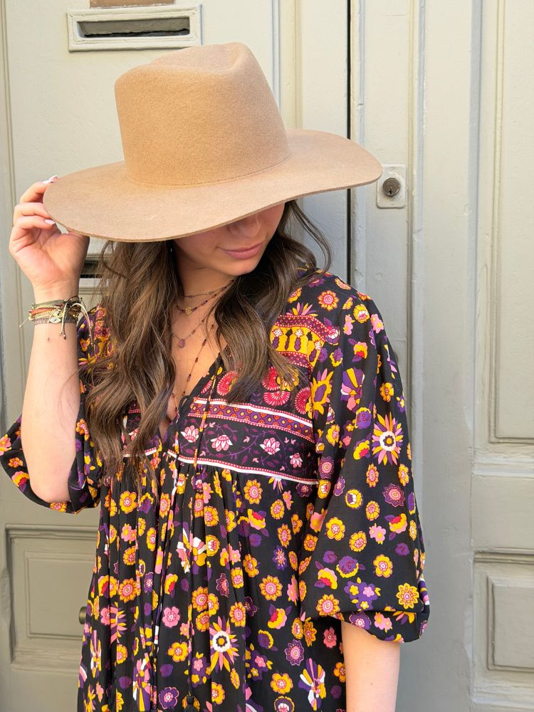 Robe AGATHA noir & violet