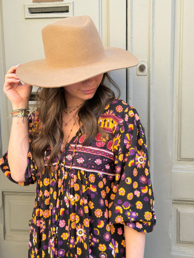 Robe AGATHA noir & violet