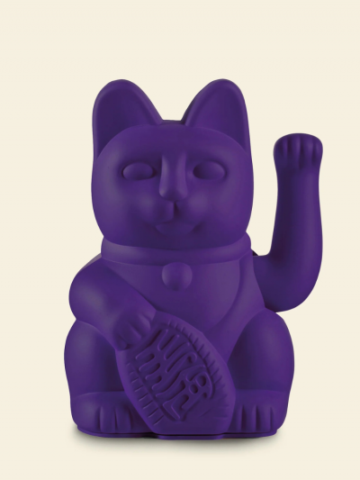 Chat chanceux violet