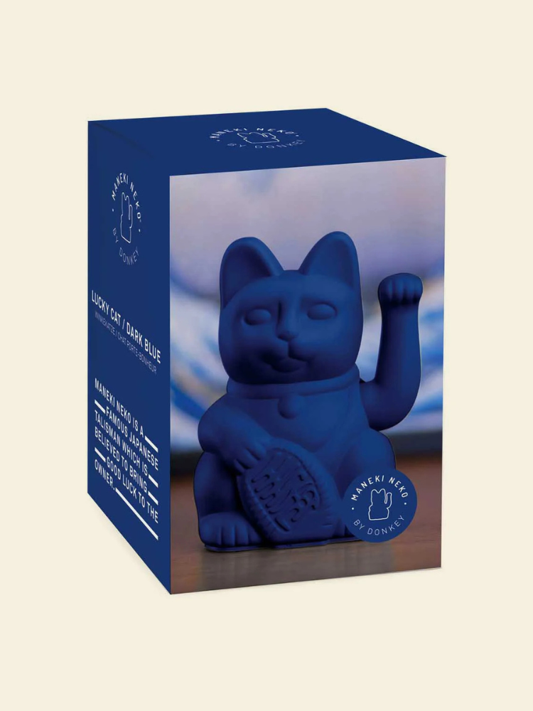 Chat chanceux bleu foncé