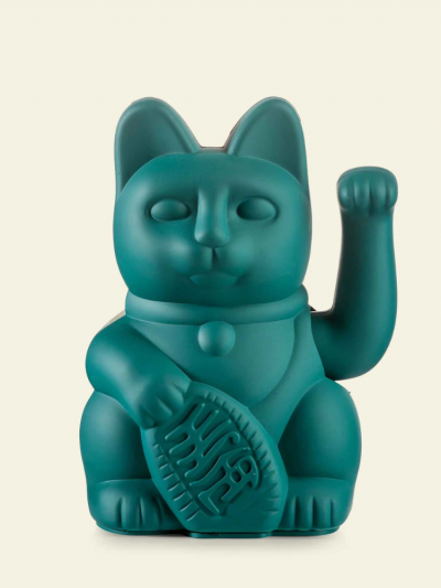 Chat chanceux vert