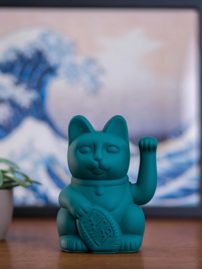 Chat chanceux vert