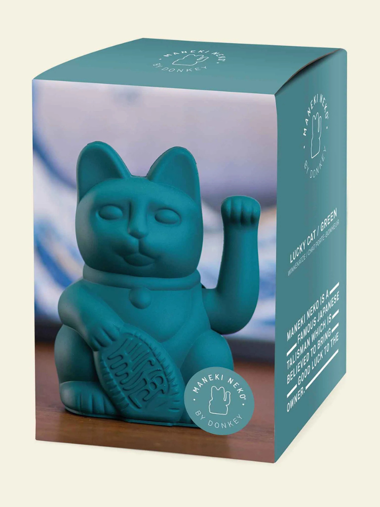 Chat chanceux vert