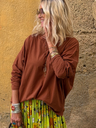 T-shirt NINETTE loose caramel