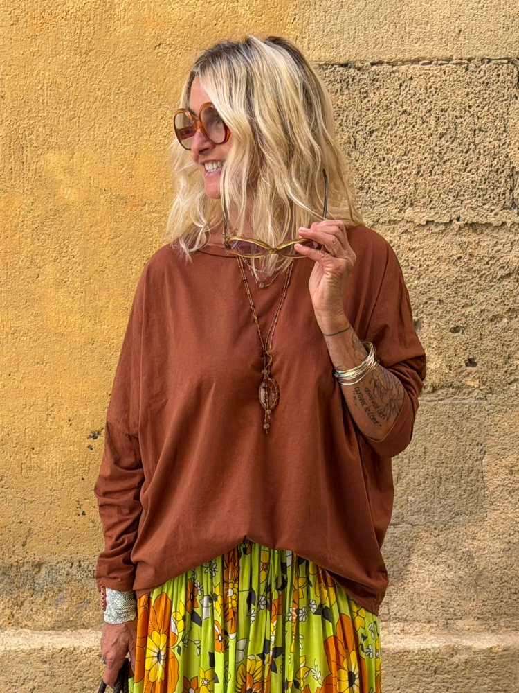 T-shirt NINETTE loose caramel