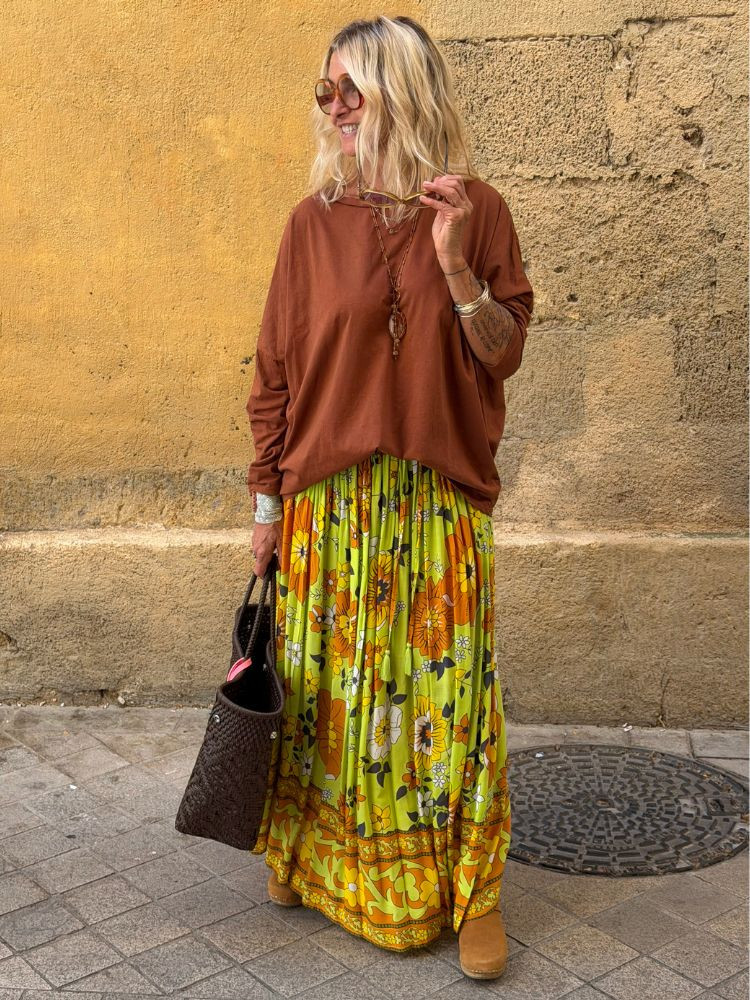 T-shirt NINETTE loose caramel