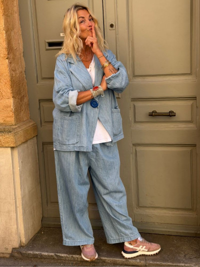 Veste PAULA en jean clair 2