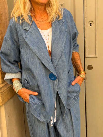 Veste PAULA en jean foncé