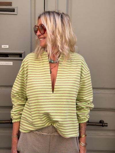 T-shirt TOINE marinière vert