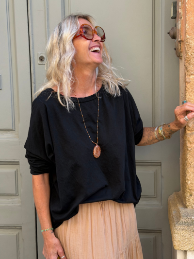 T-shirt NINETTE loose noir