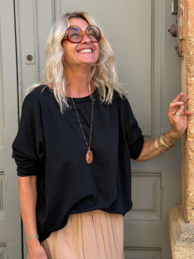 T-shirt NINETTE loose noir