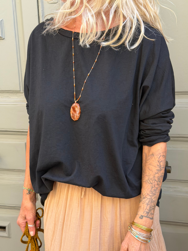 T-shirt NINETTE loose noir
